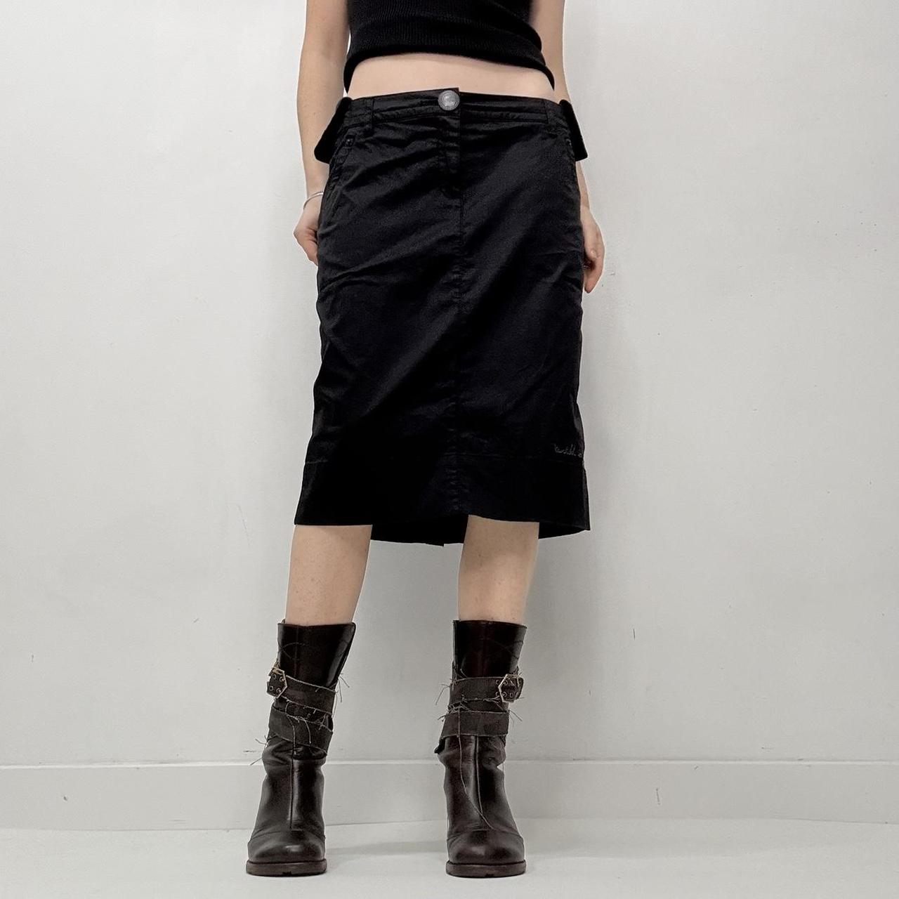 Black cop copine fold over skirt
