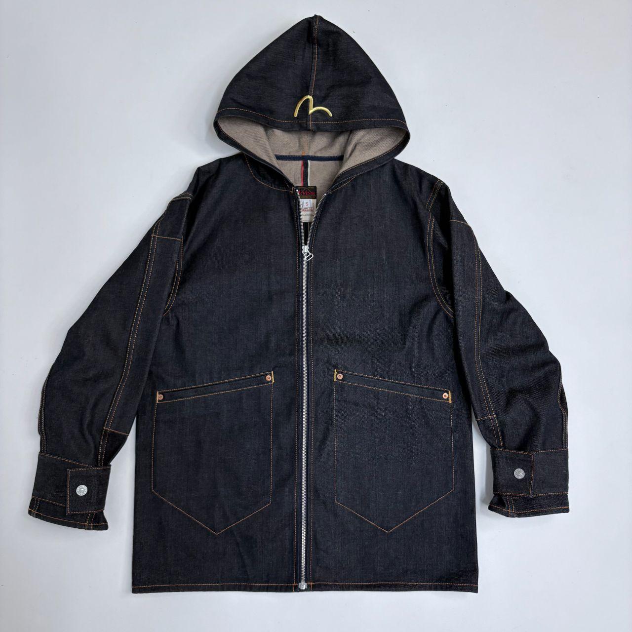 Salvage dark denim Evisu zip hoodie jacket