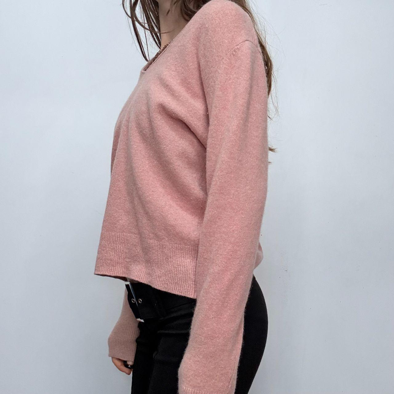 Slouchy pink wool knitted jumper
