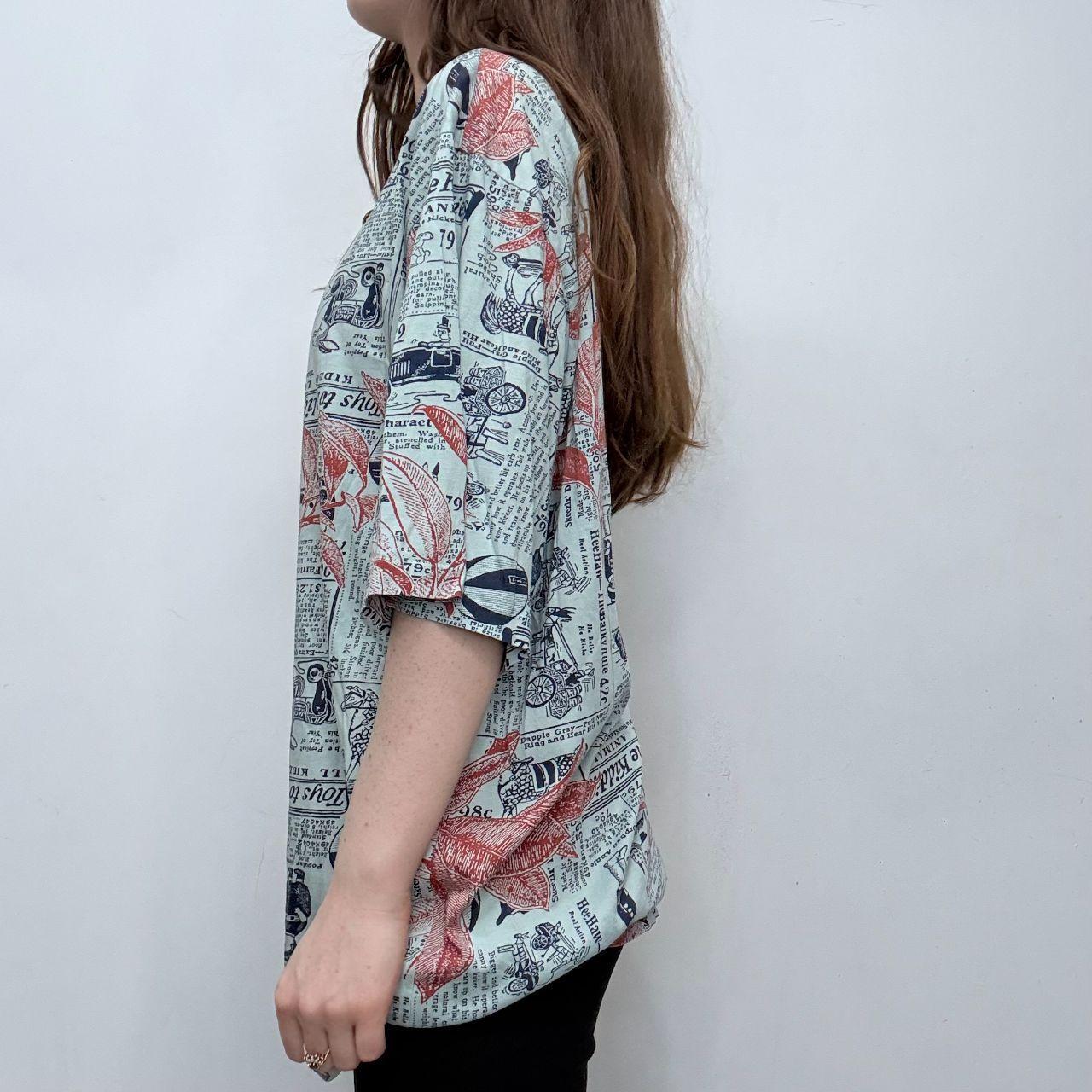 Oversized slouchy graphic newsprint t-shirt