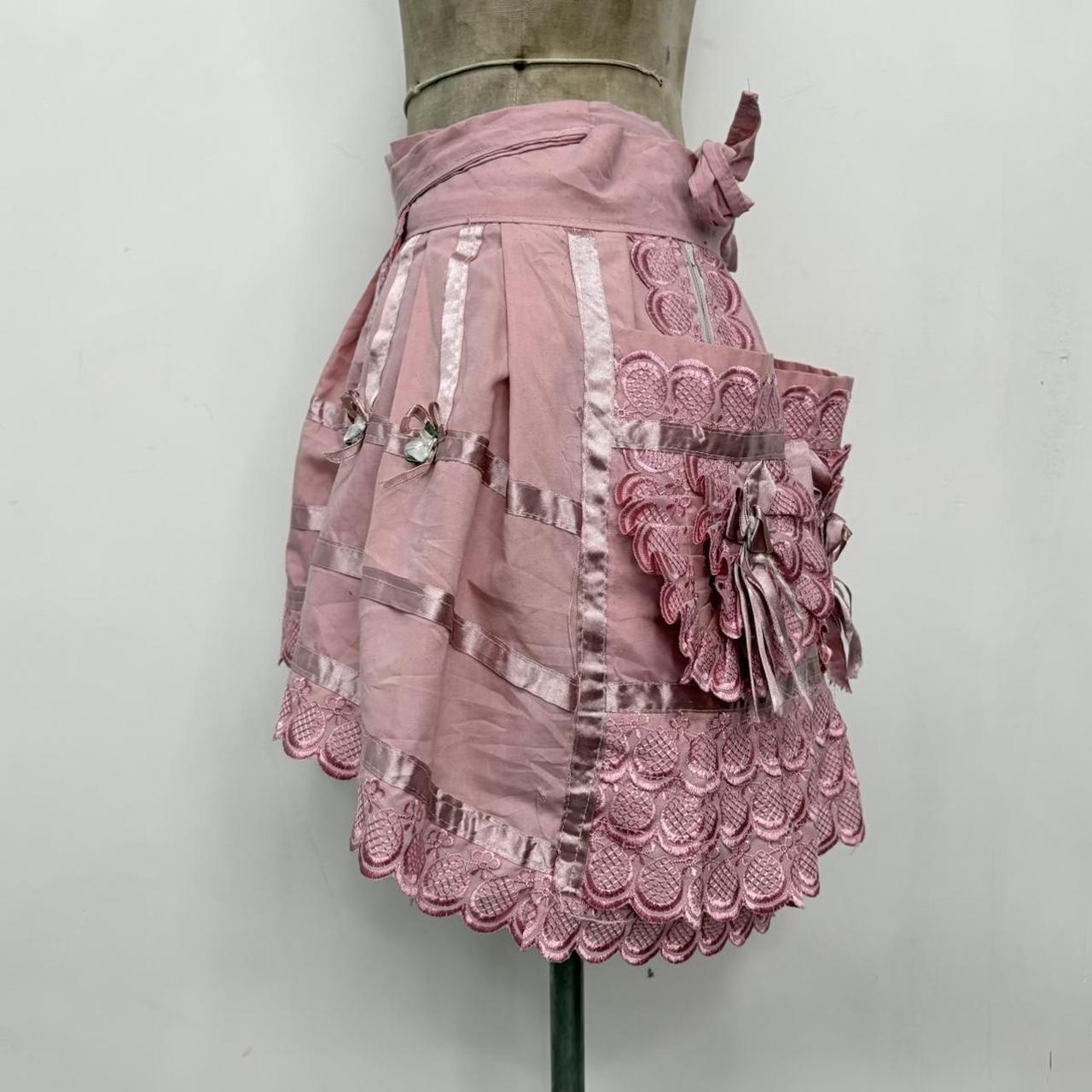 Pink lace cottage mini skirt