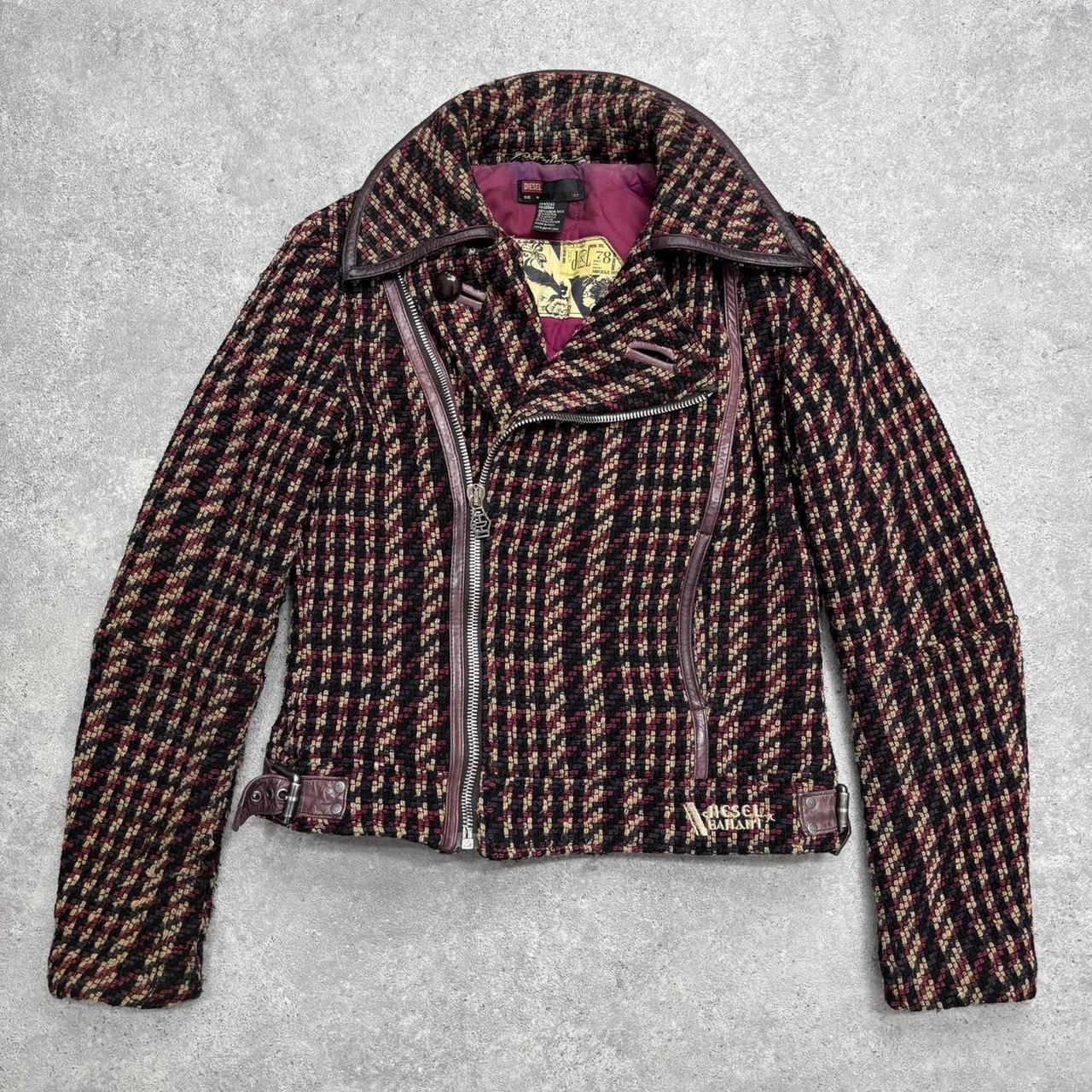 Diesel tweed wool asymmetric pea coat