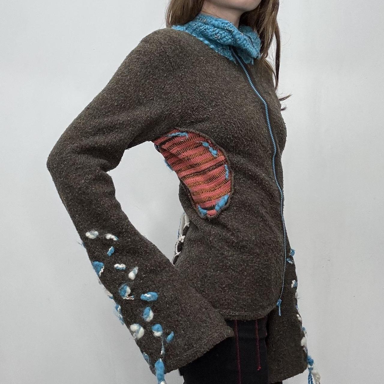 Flare knitted boho zipper jumper