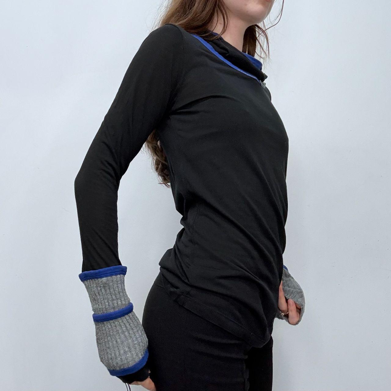 Black rib slouchy t-shirt