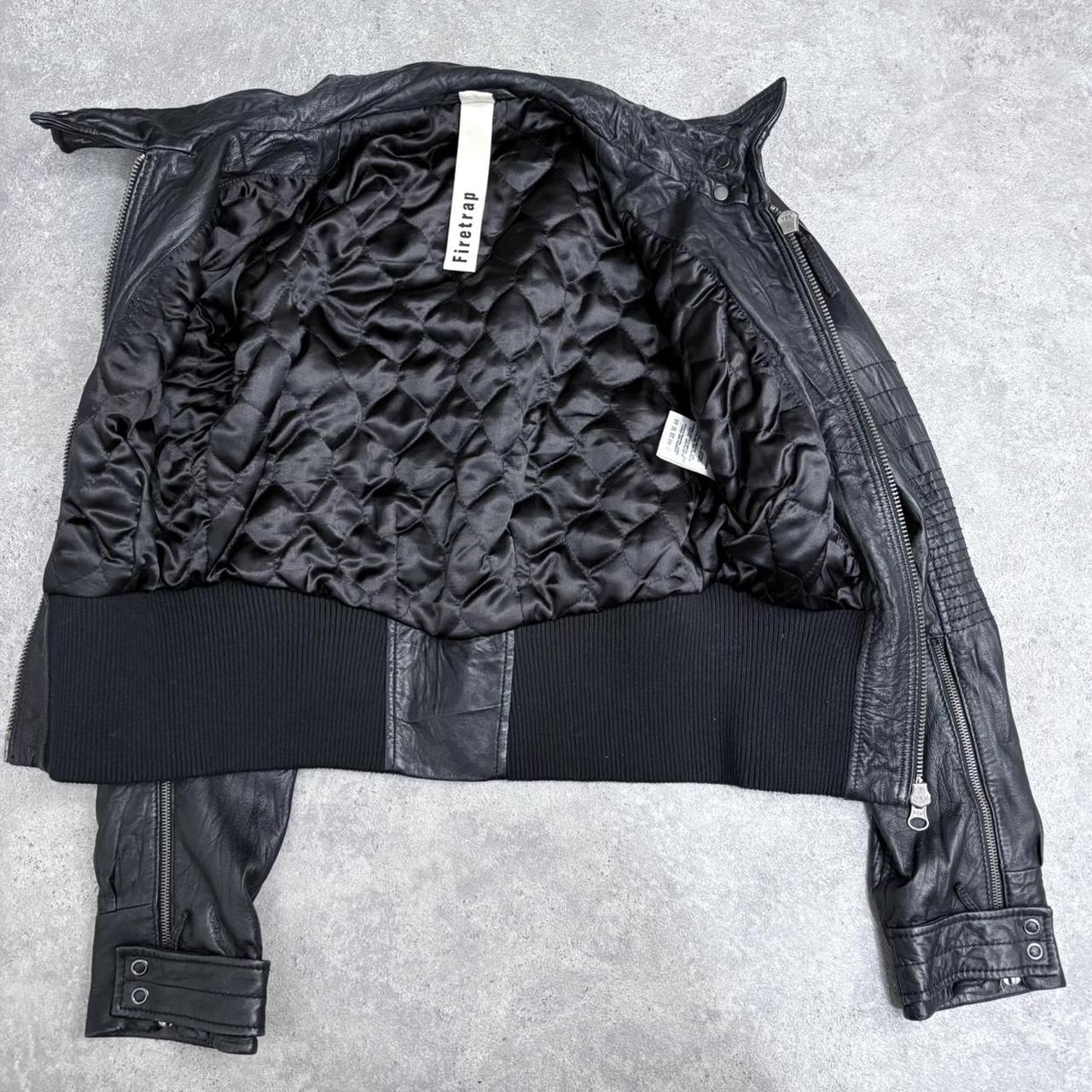 Black leather biker jacket