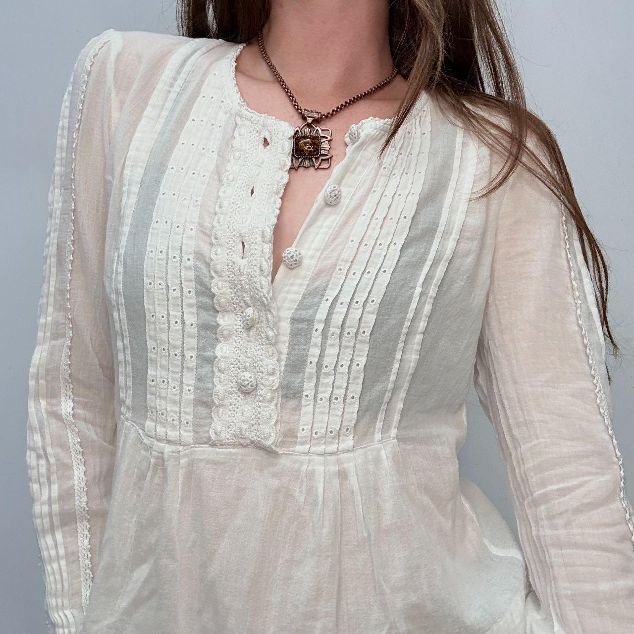 White cotton lace Chloe shirt