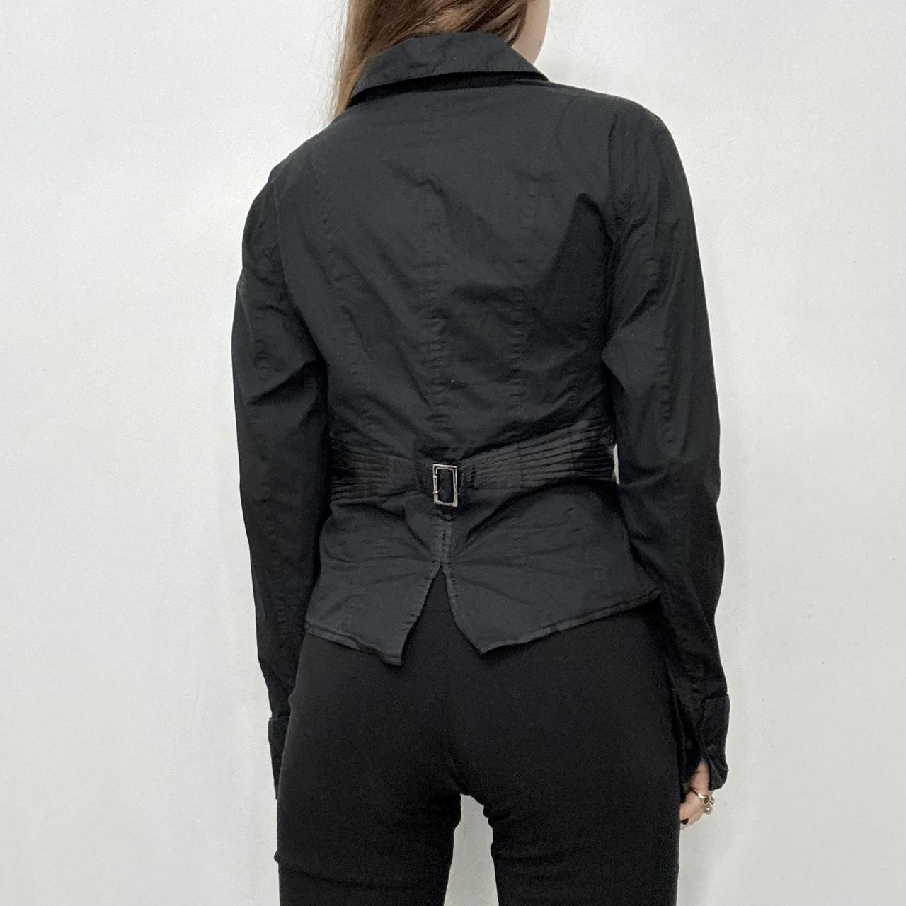 Black cinched corset shirt