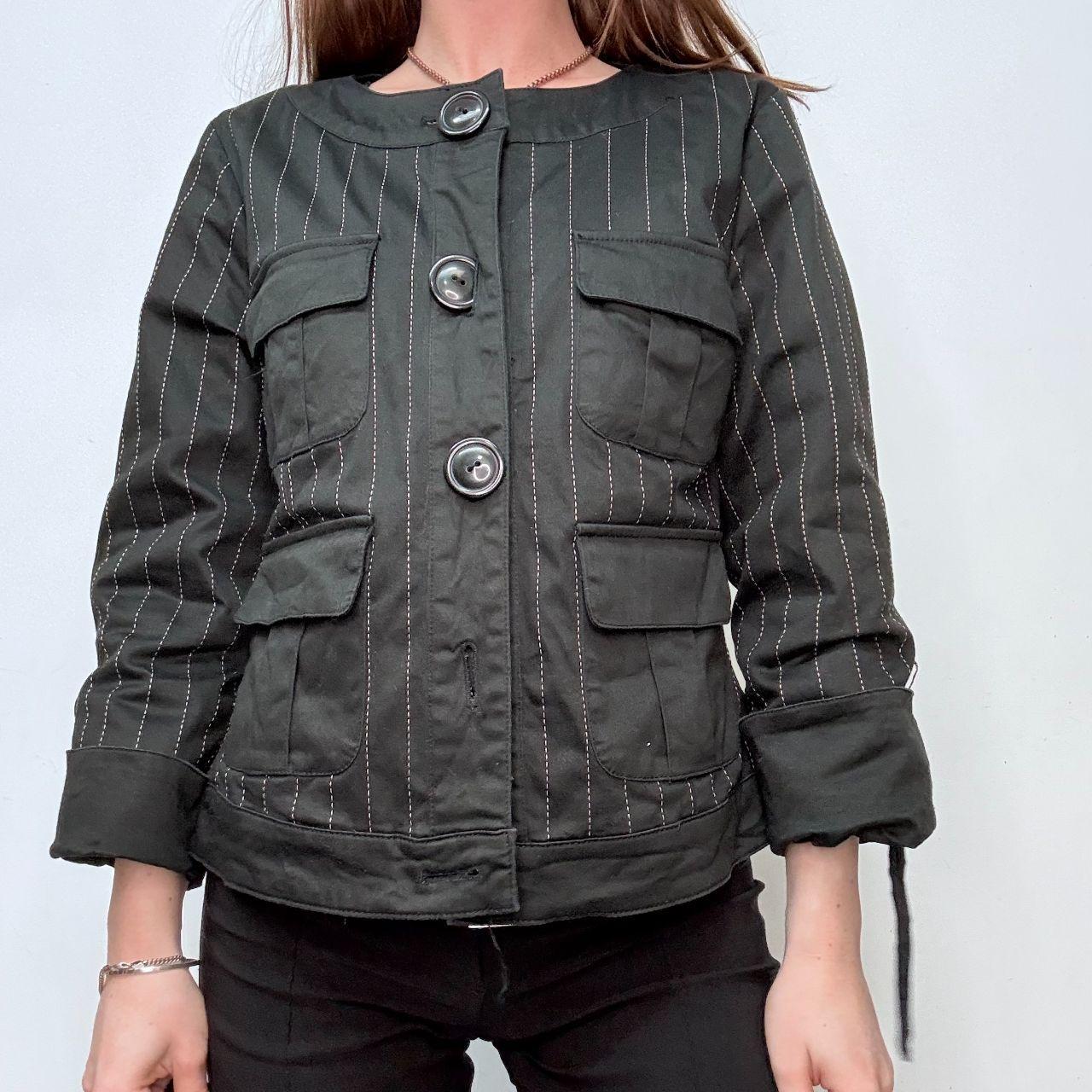 Pinstripe oversized button peacoat