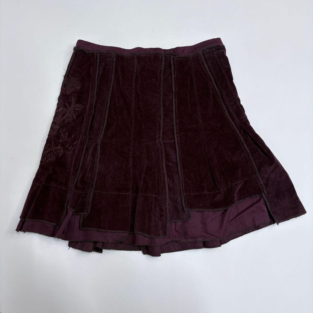 Red velvet pleated corset skirt