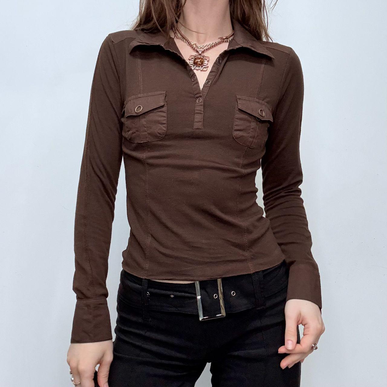 Brown preppy polo t-shirt