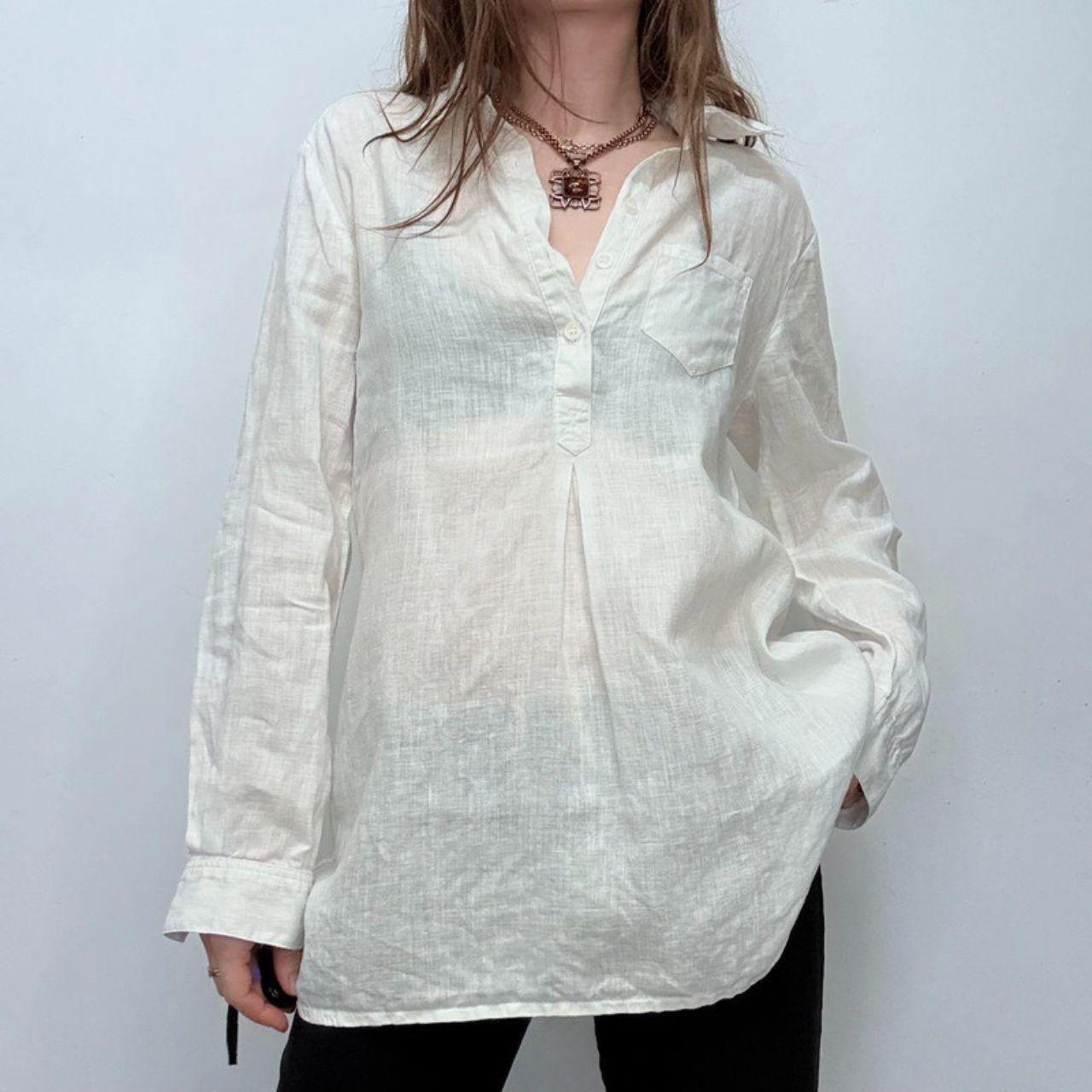 Vintage Saint james button up 100% linen shirt