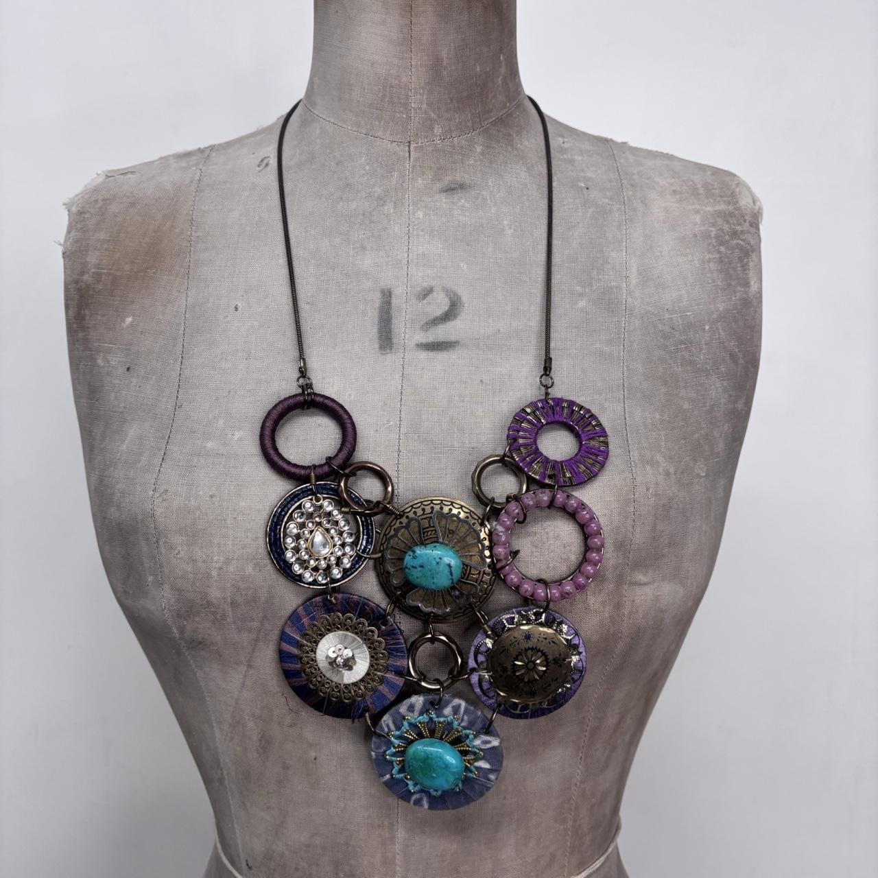 Chunky circle link oversized necklace