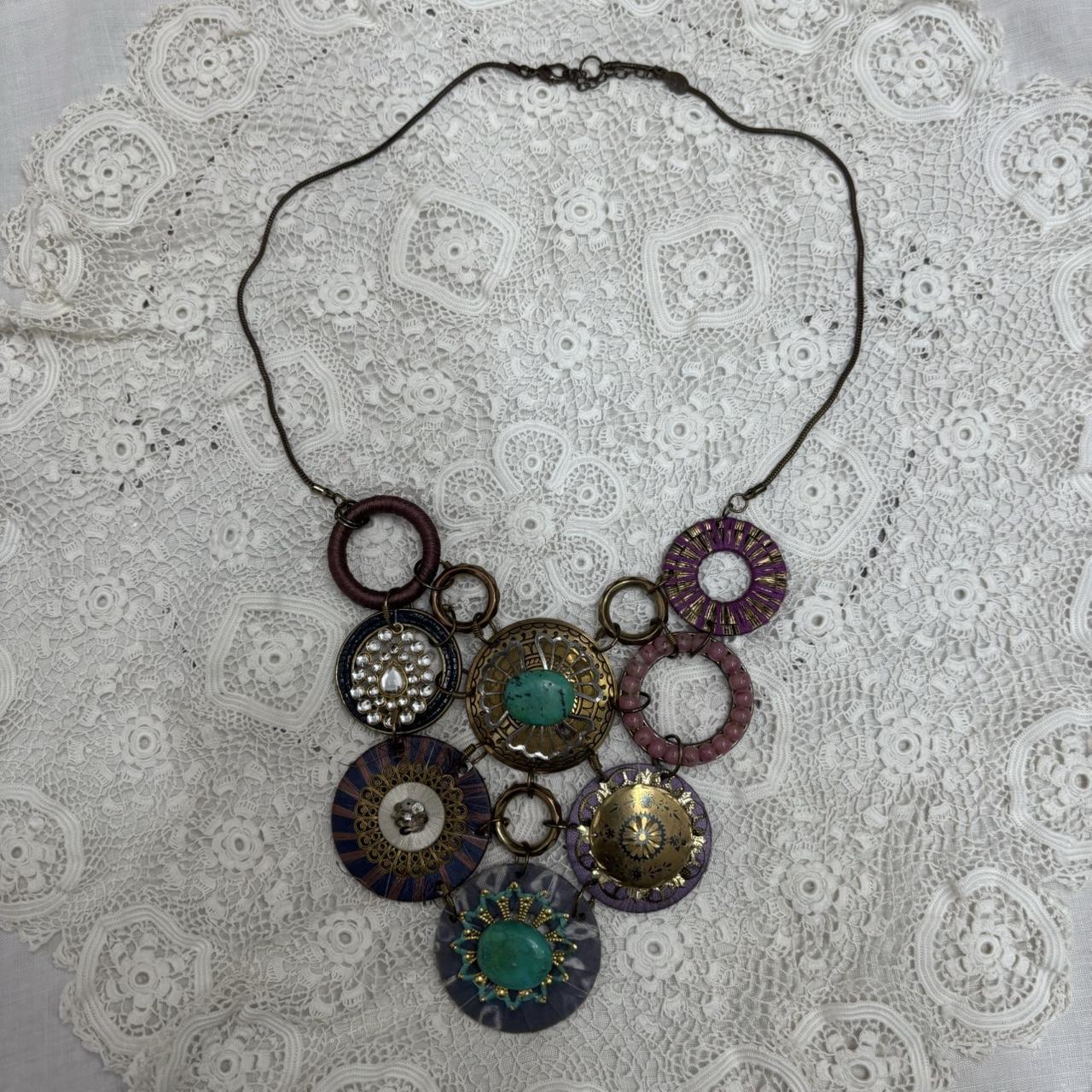 Chunky circle link oversized necklace
