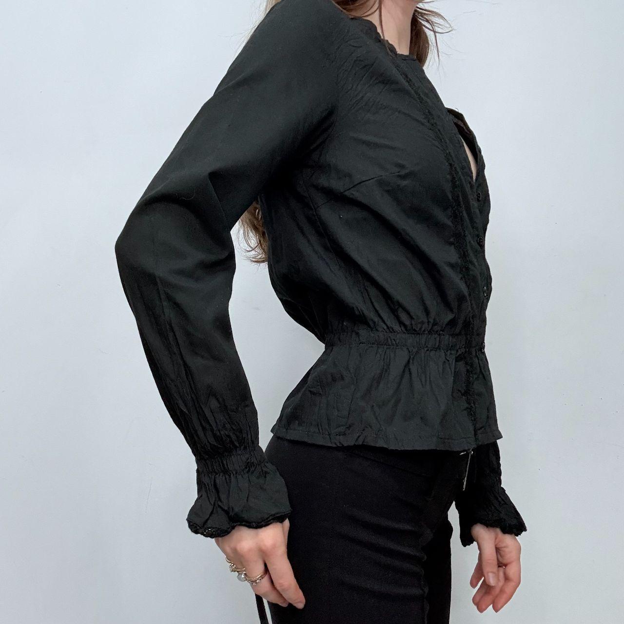 Black flared lace gothic shirt