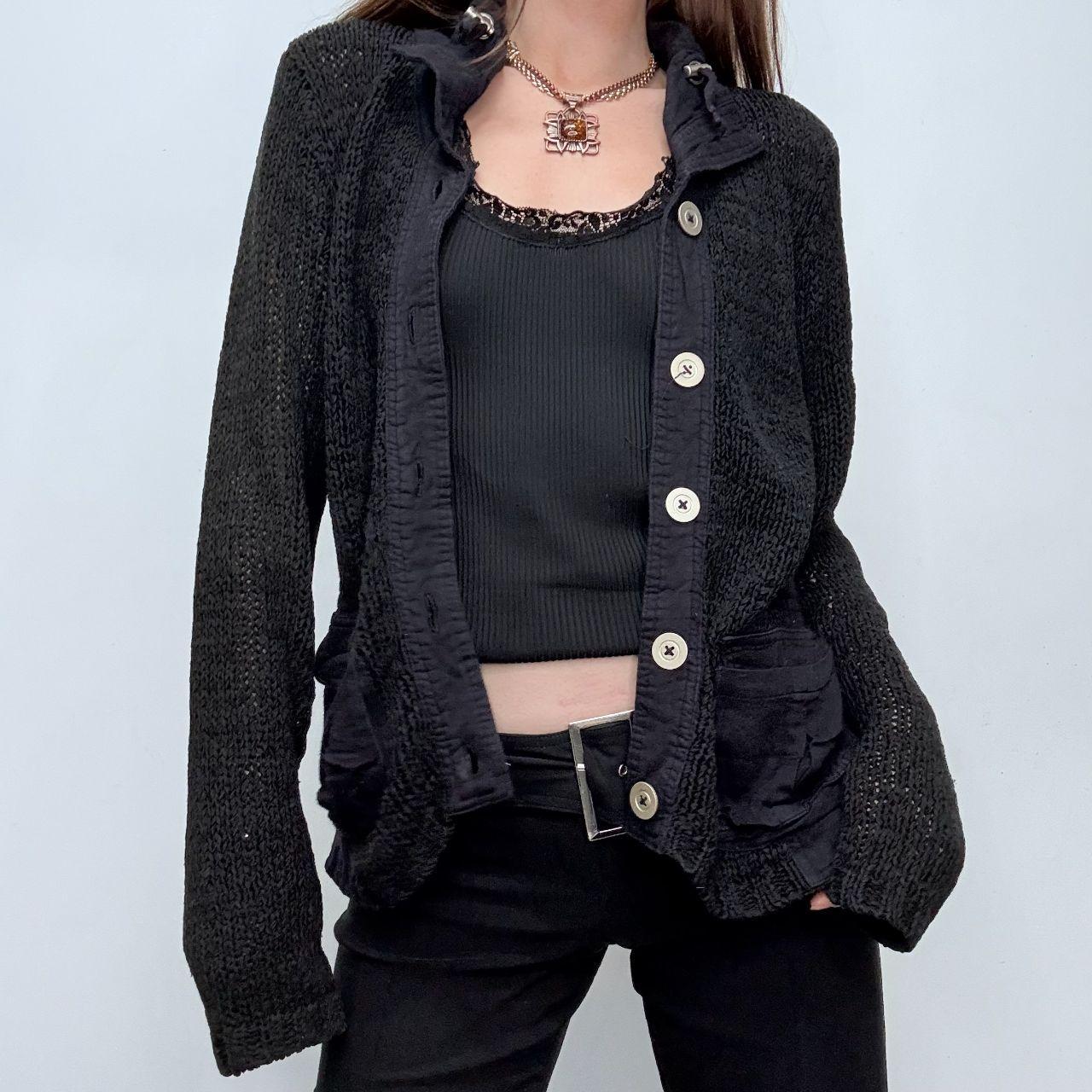 Black knit slouchy cardiagn