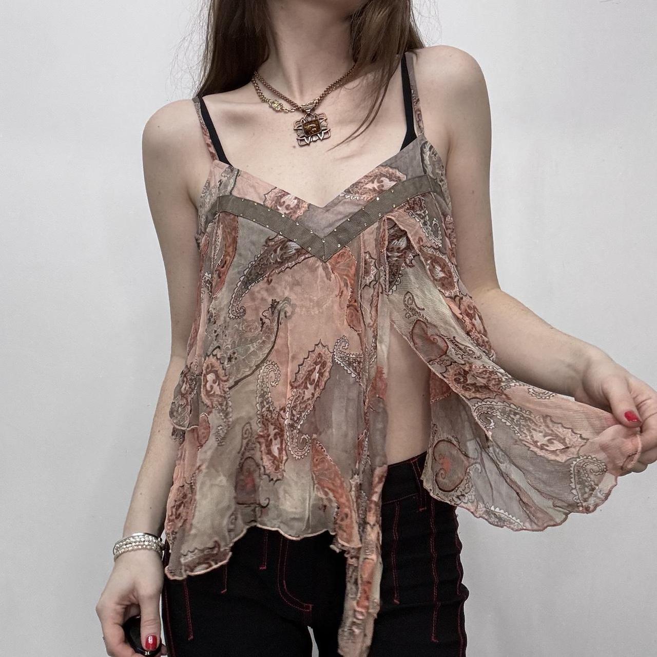 Sheer floaty silk pasiely top