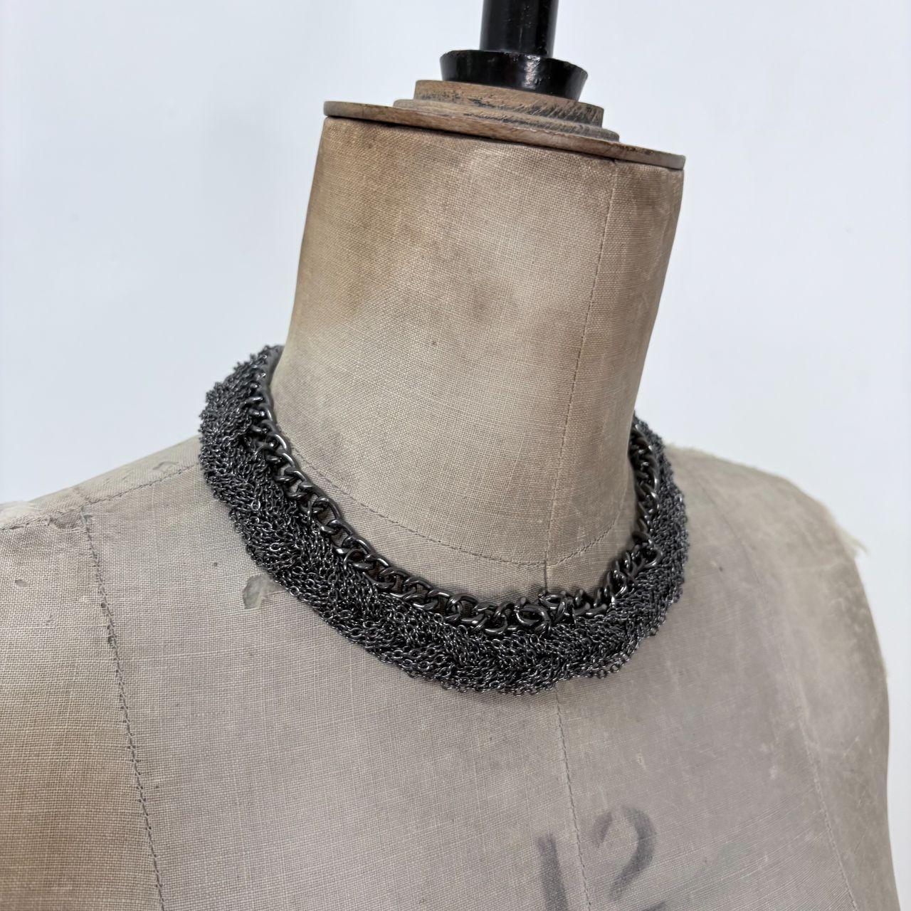 Chunky oversized silver metal chain