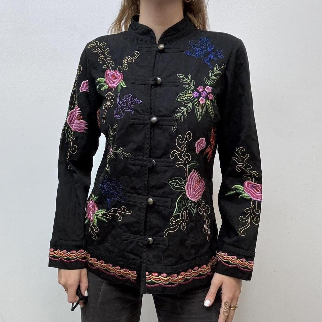Black embroidered military jacjetjacket