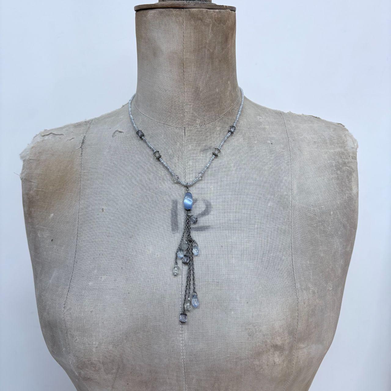 Boho beaded chain necklace