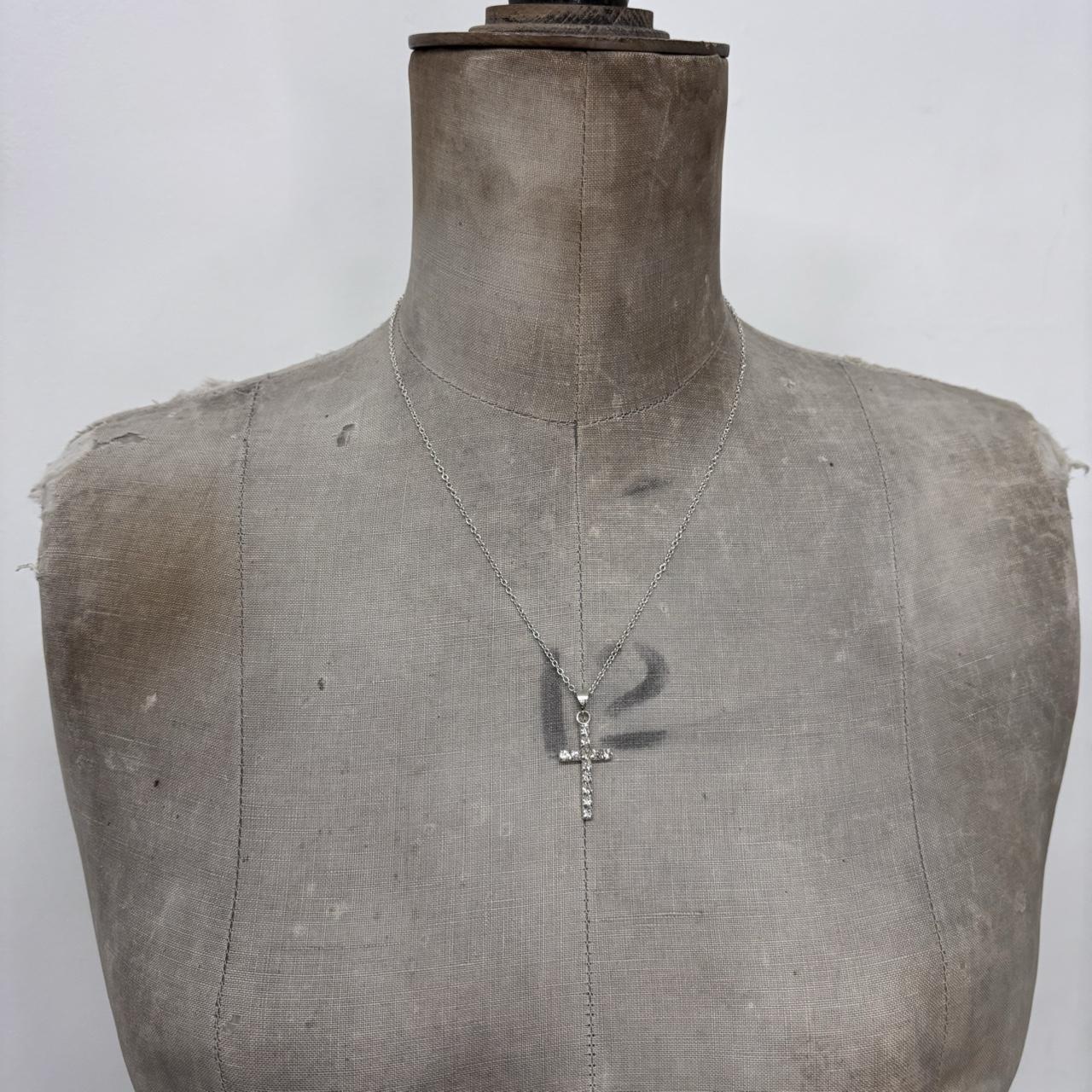 Silver cross necklace