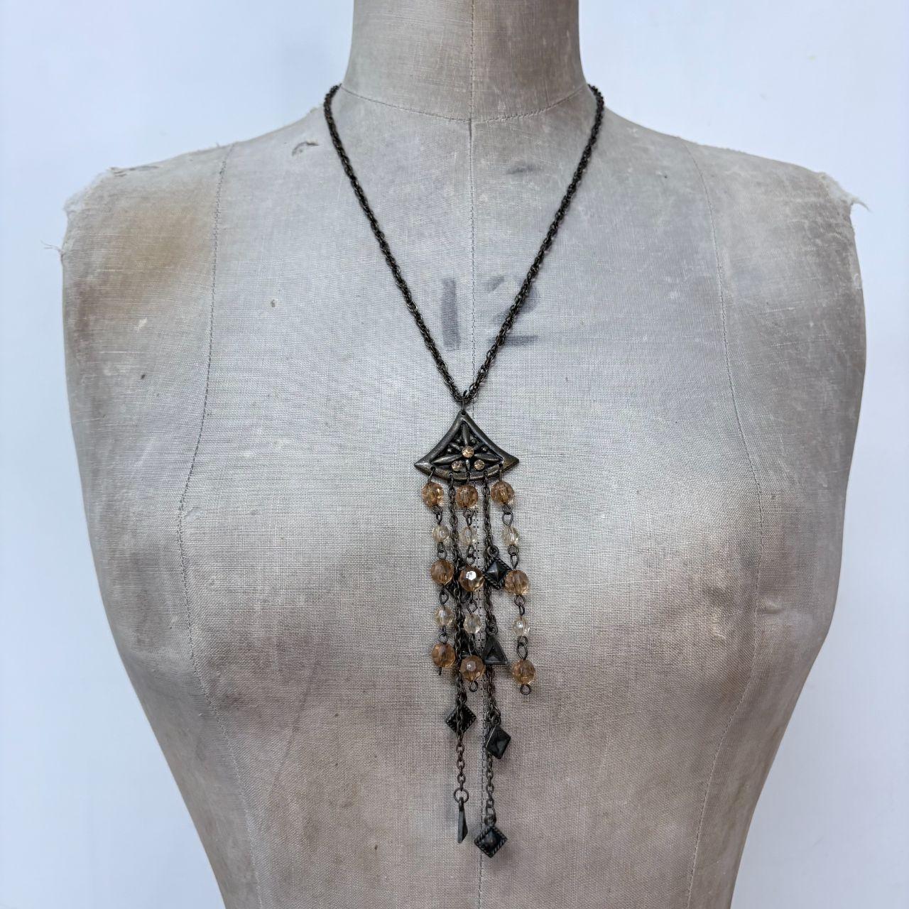 Boho hanging bead necklace