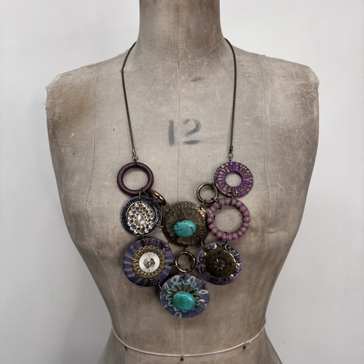 Chunky circle link oversized necklace