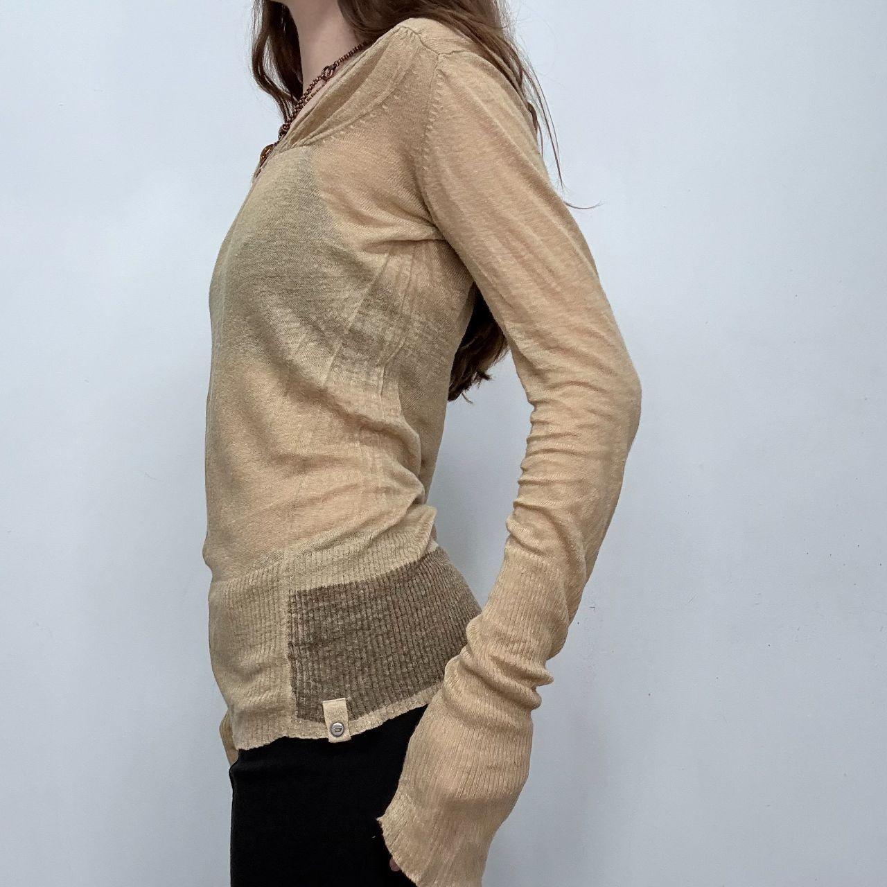 Sheer slouchy linen sheer knit top