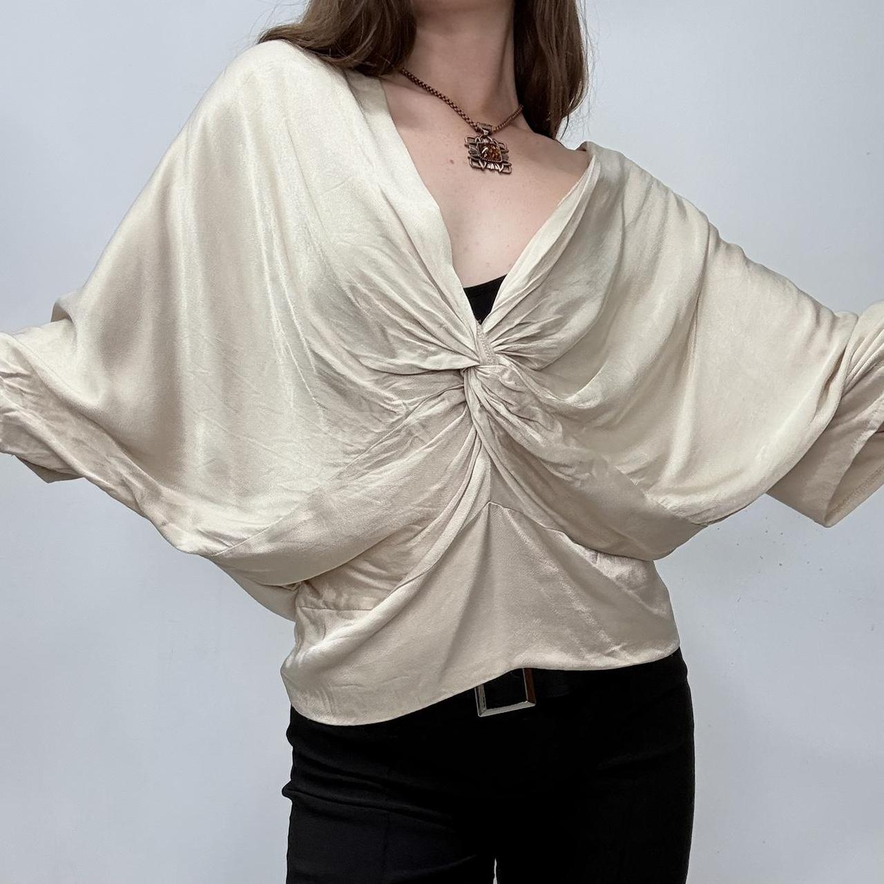 Draped slouchy batwing ruched shirt