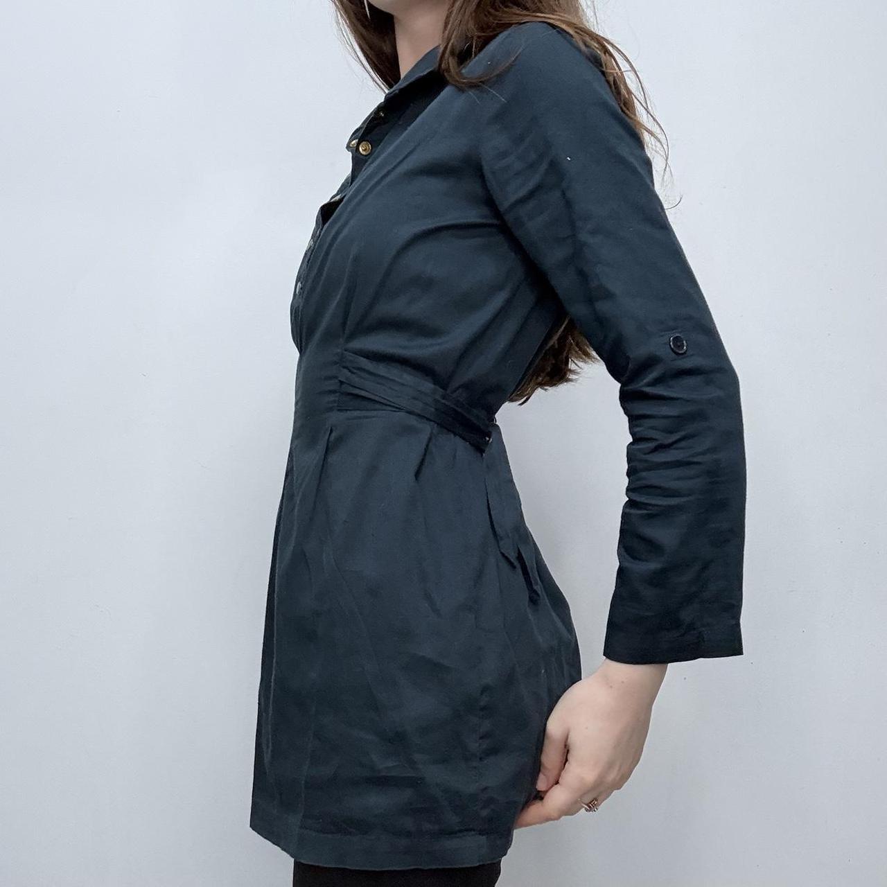 Navy flared studded shirt