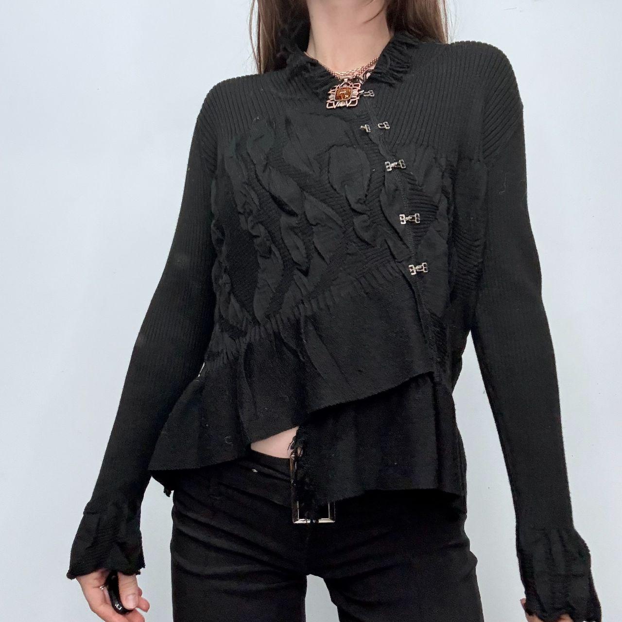 Black flared hook and eye jumper