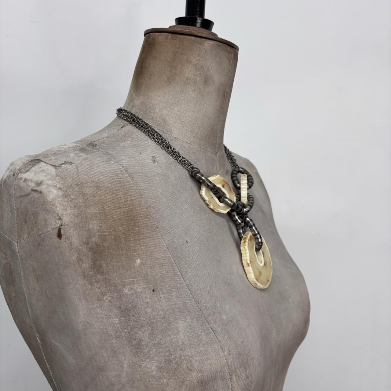 Chunky metal resin necklace