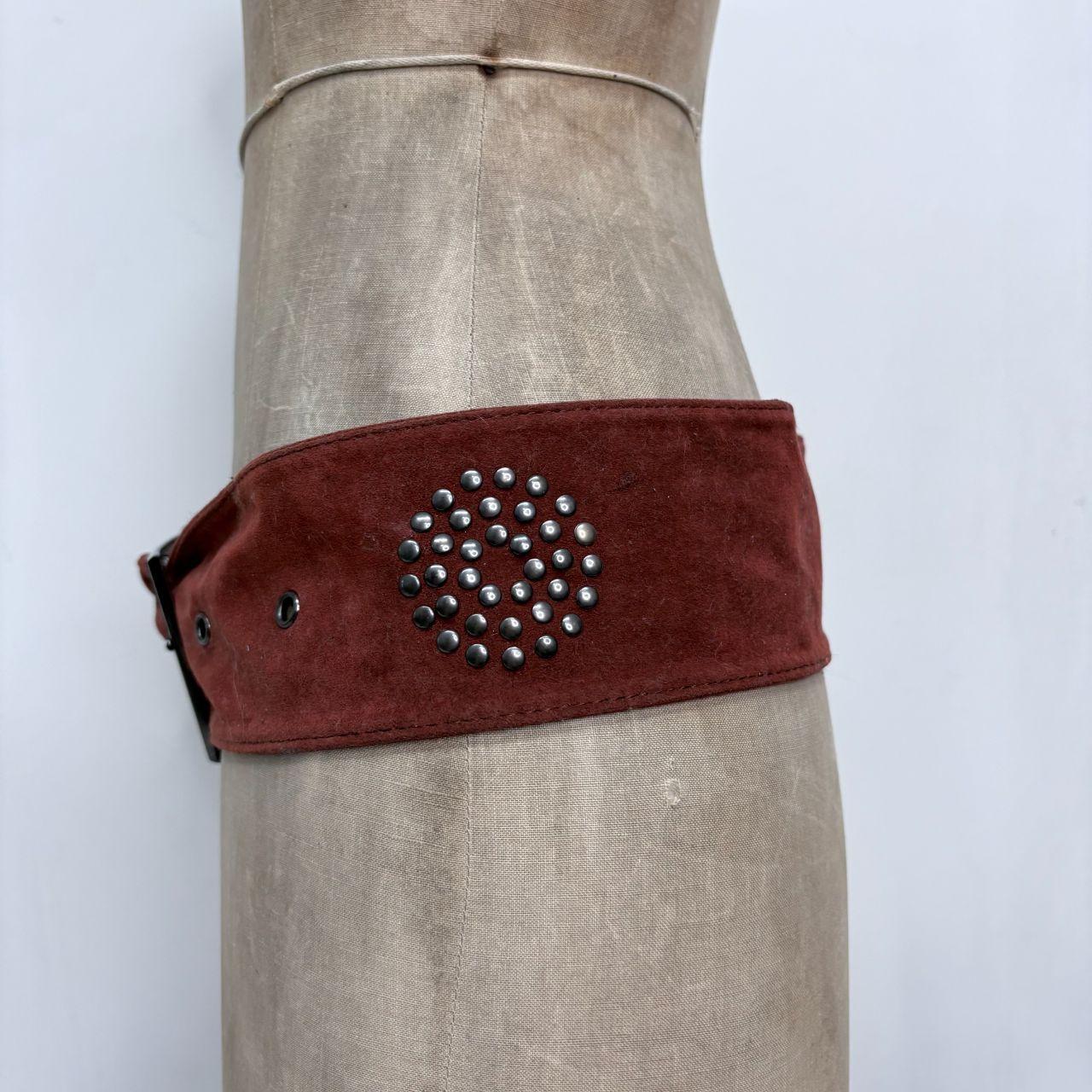 Brown studded chunky belt