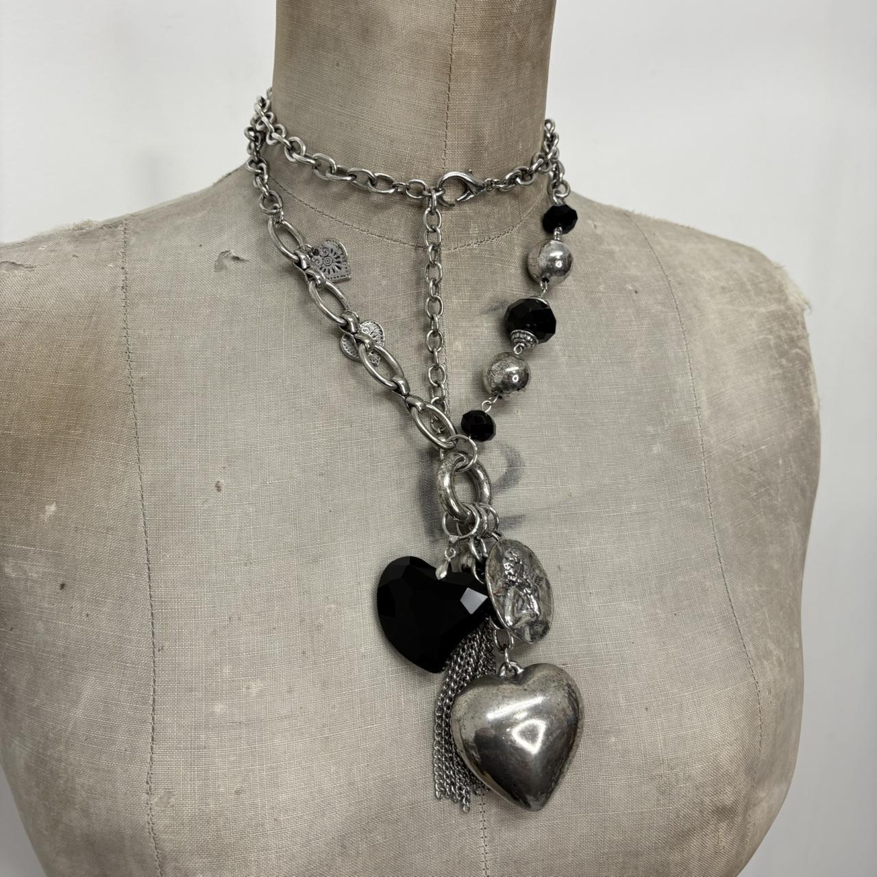 Silver metal heart necklace