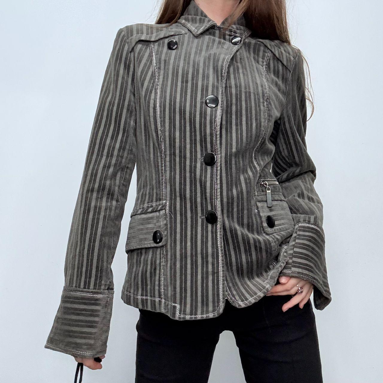 Pinstripe blazer grunge velvet jacket