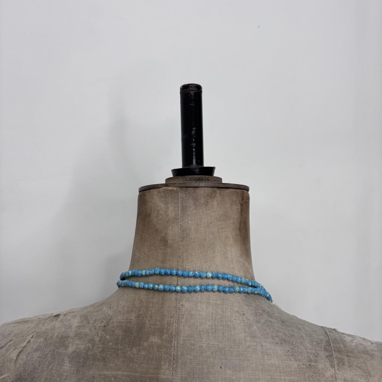 Long wrap turquoise gem necklace