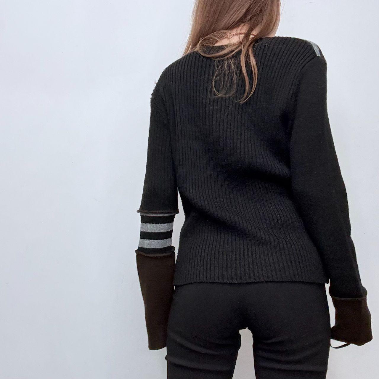 Black ribbed striped grunge cardigan