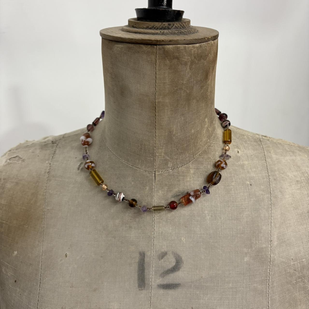 Brown beaded necklace