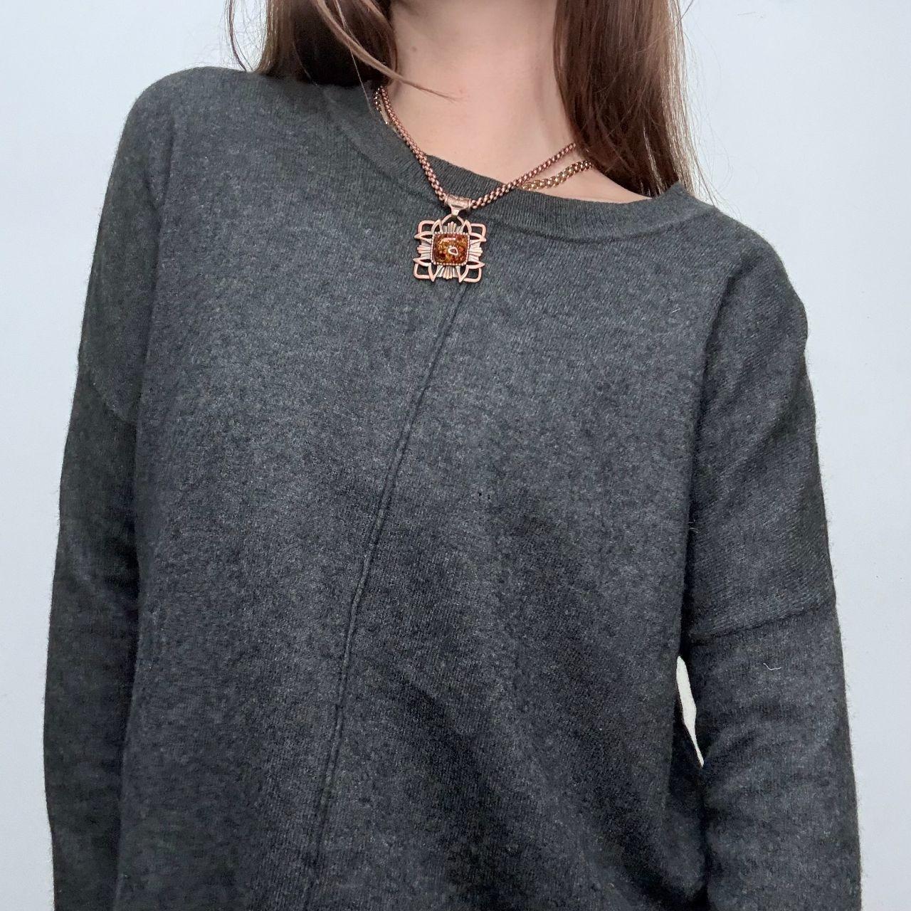 Grey slouchy batwing jumper