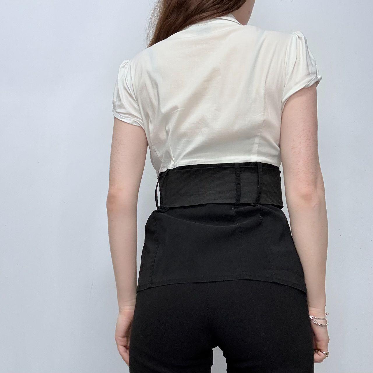Fitted corset belted Y2K shirt