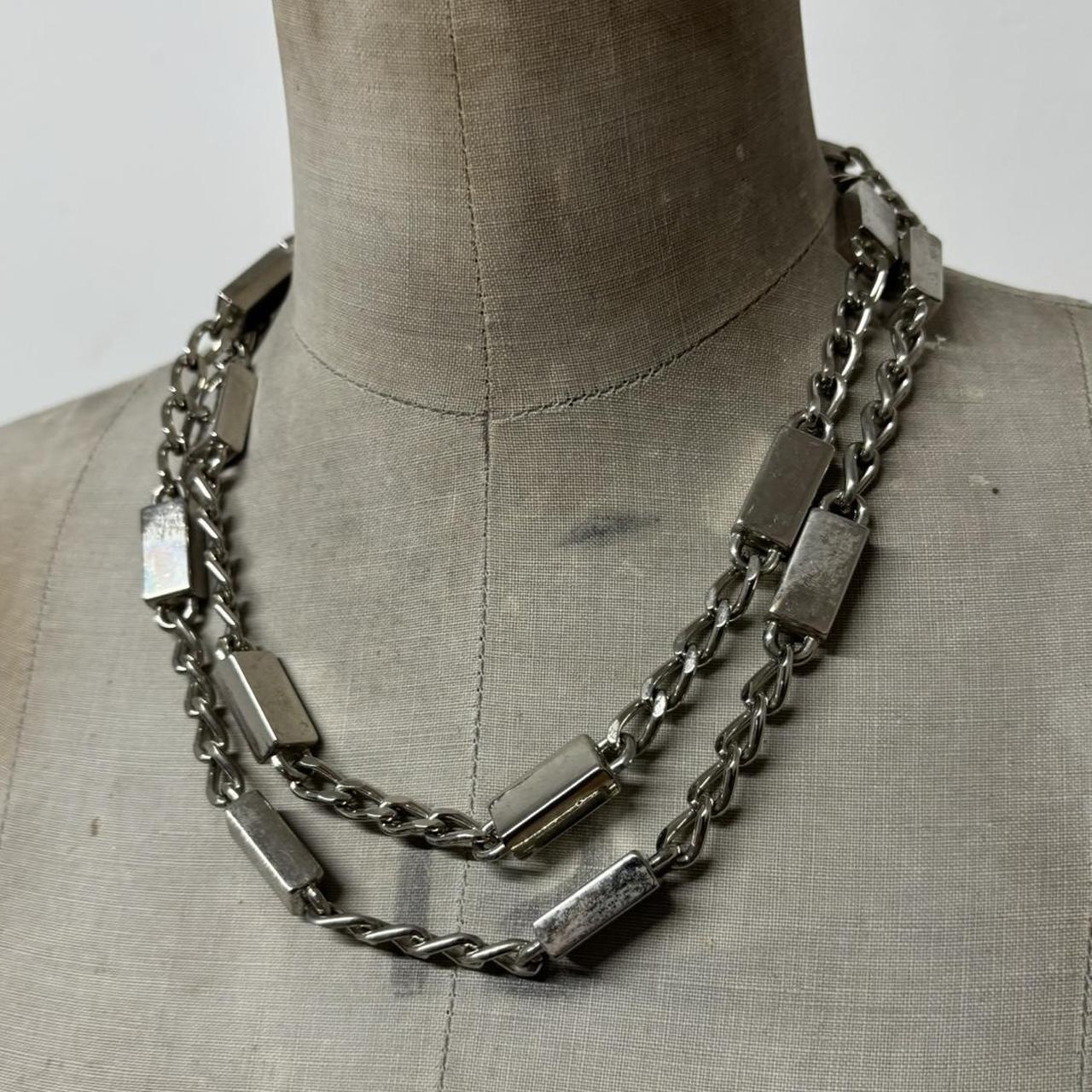 Chunky silver chain necklace