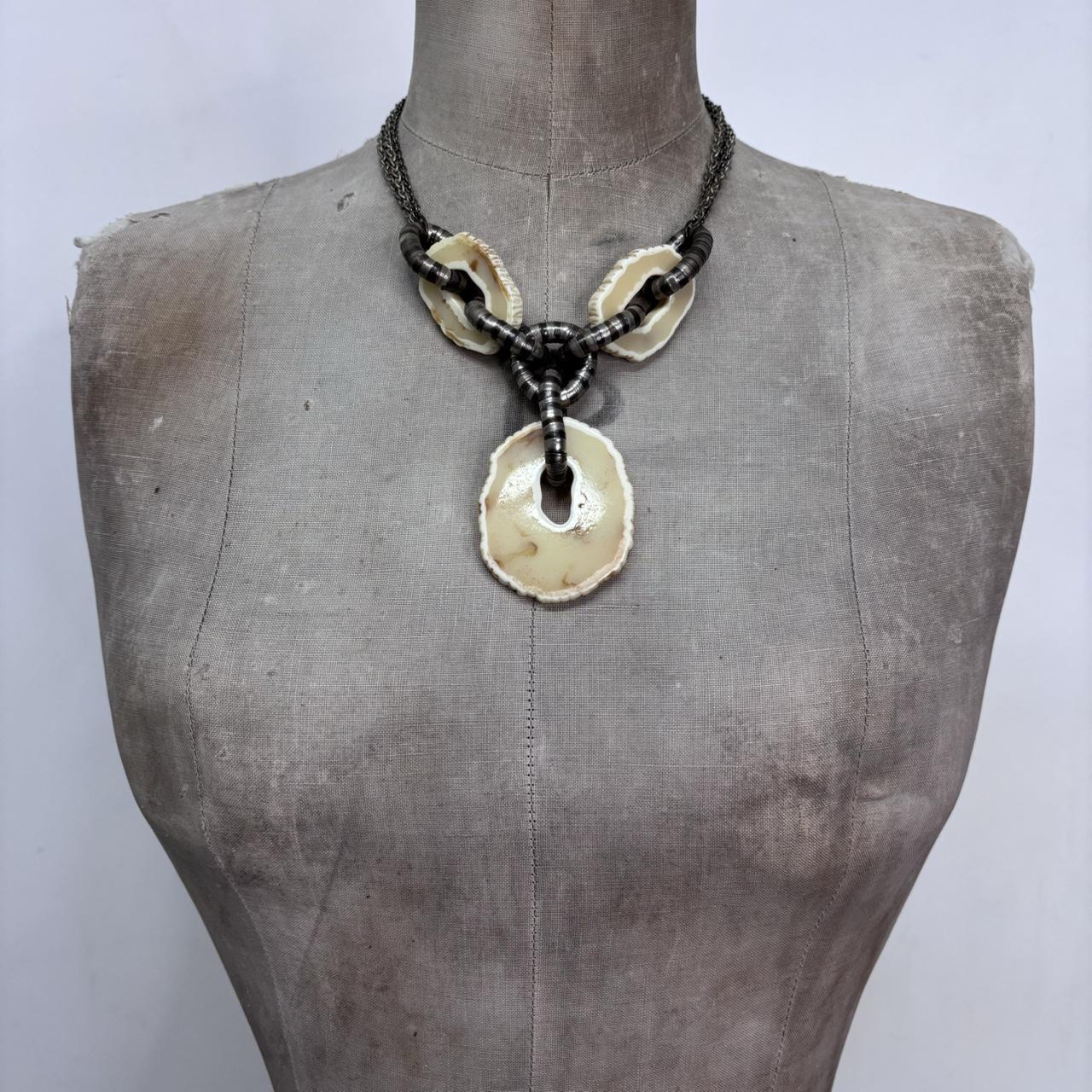 Chunky metal resin necklace