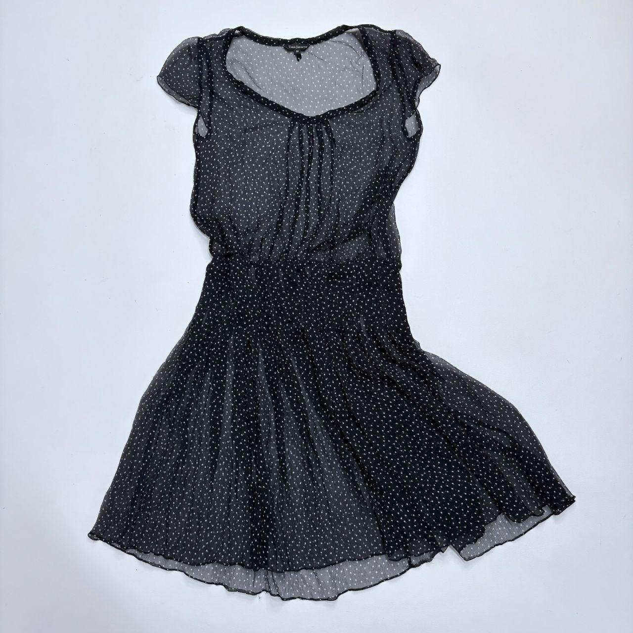 Sheer silk polka dot dress