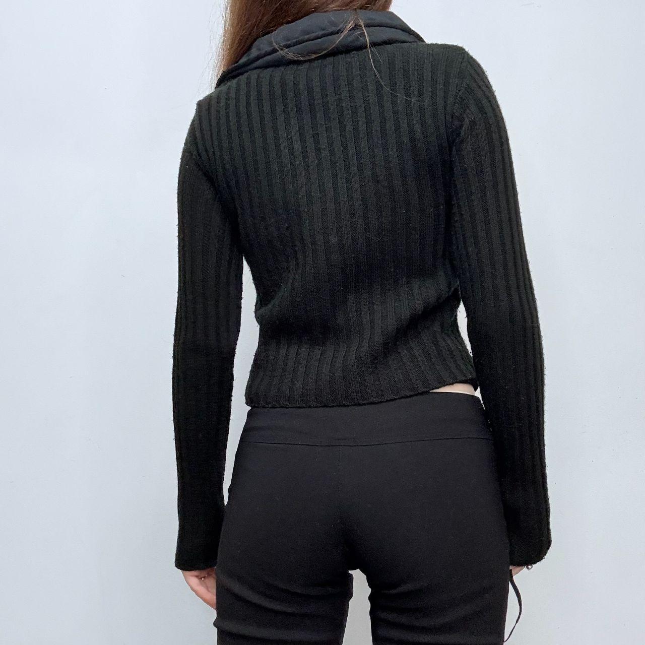 Black wool asymmetric top