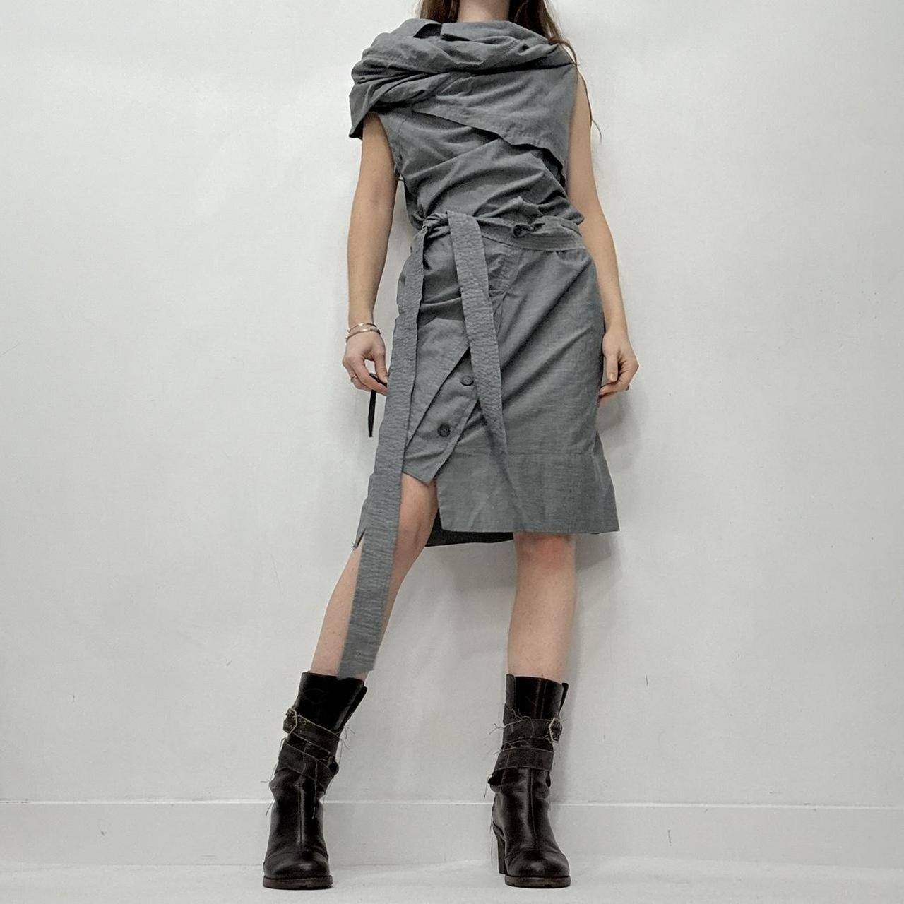 Asymmetric layered archival all-saints dress