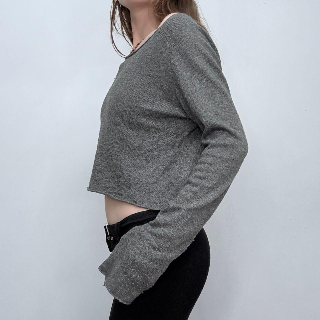 Grey slash neck slouchy jumper