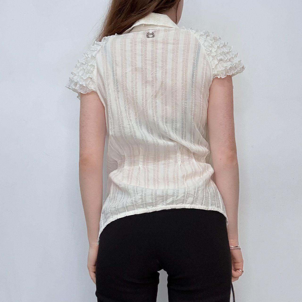Save the queen ruffle lace shirt