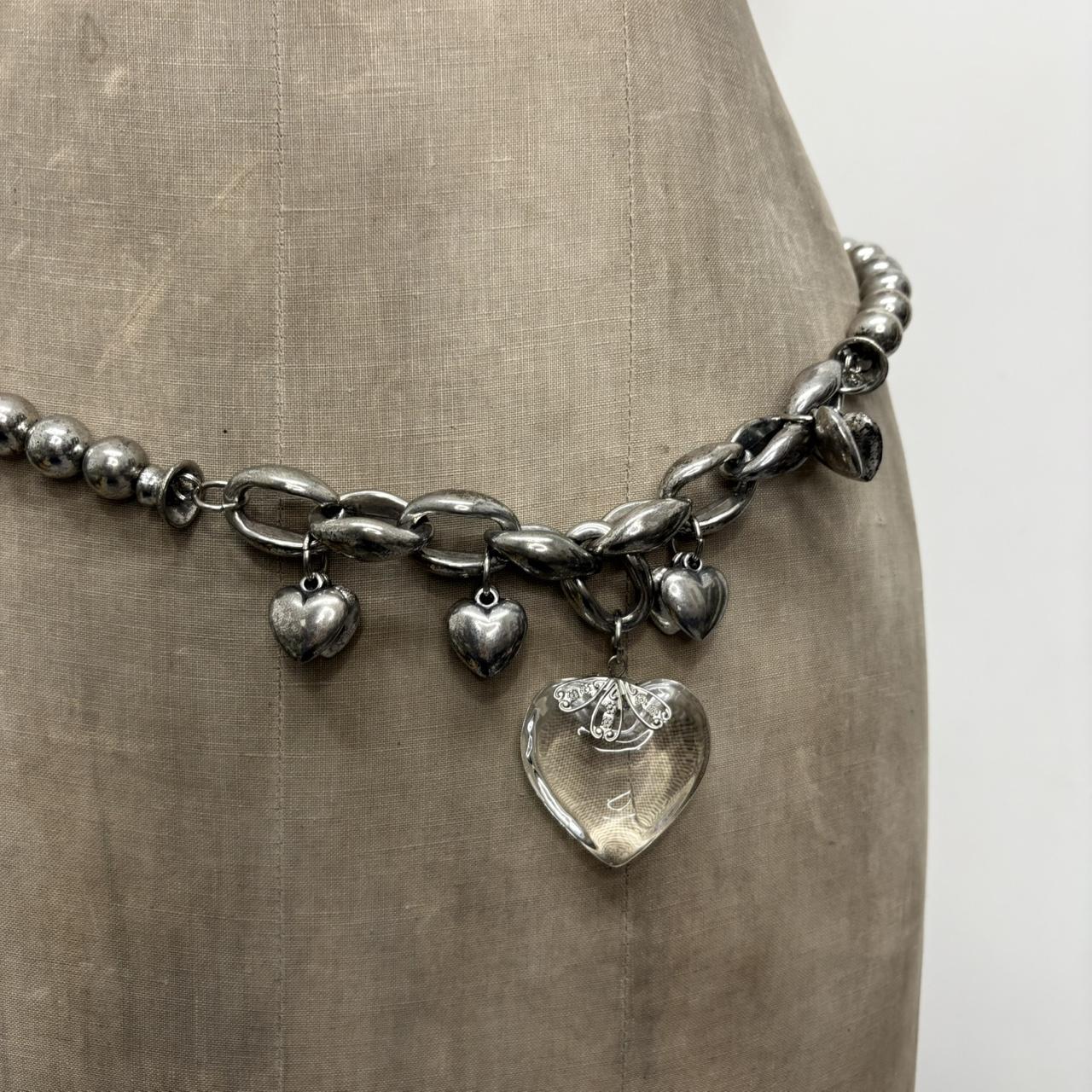 Silver metal heart necklace