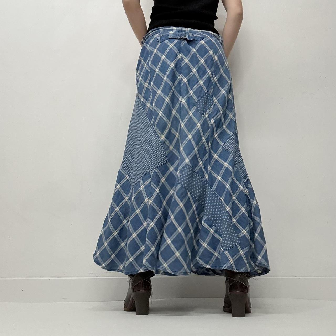 Blue ralph lauren tartan maxi skirt