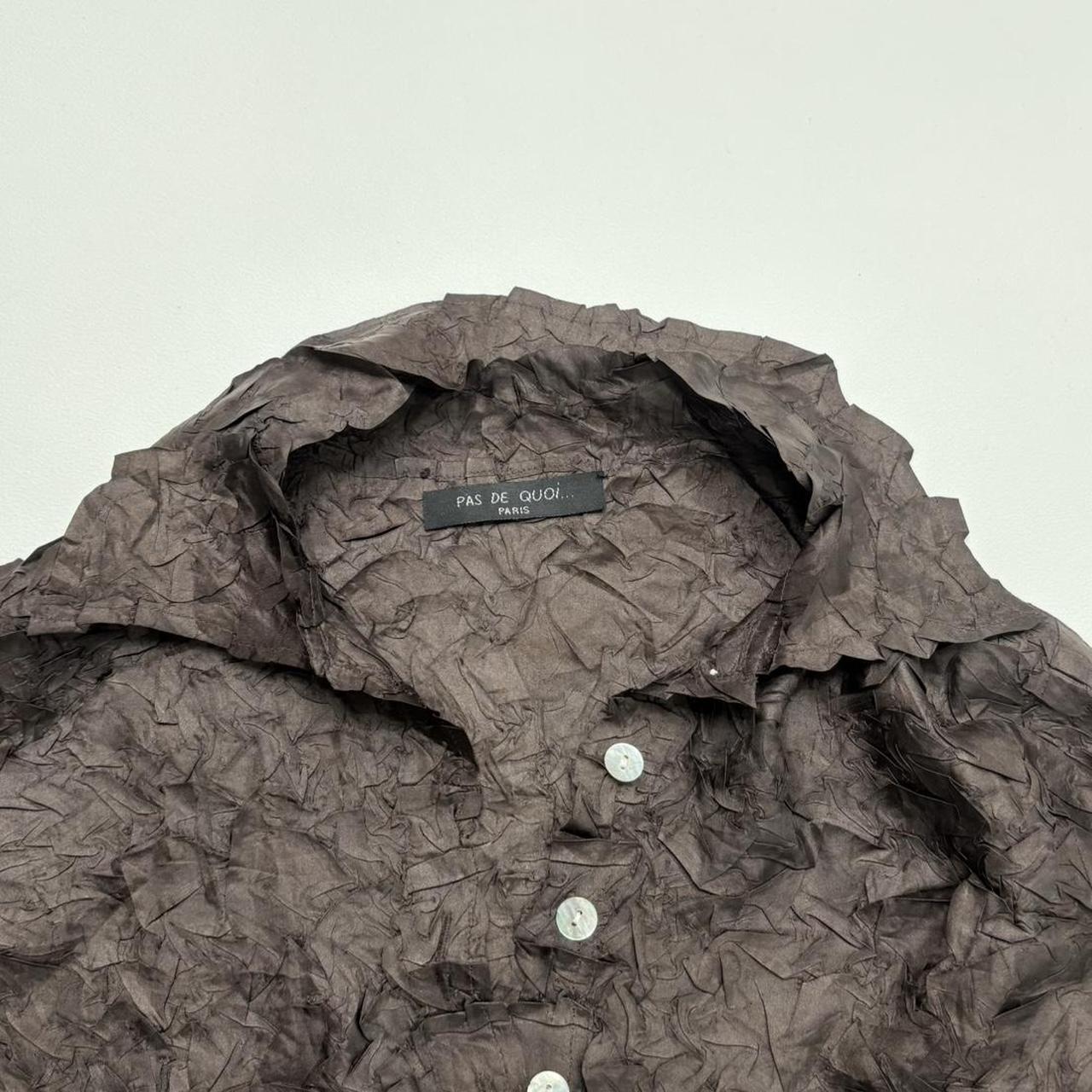 Brown textured crinkle shirt