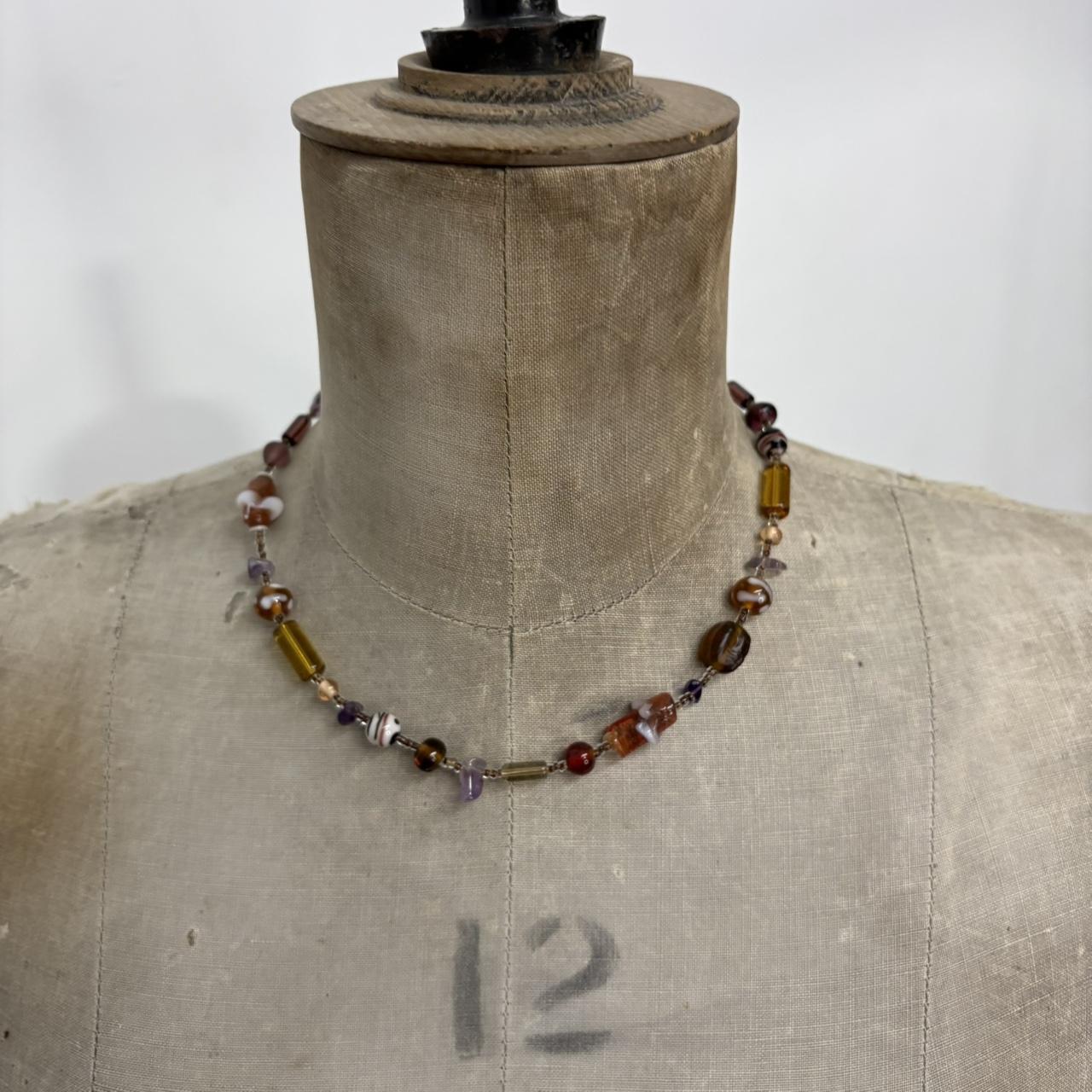 Brown beaded necklace